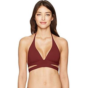 Seafolly Dames Split Onderdraad Lange Driehoek Bikini Top Badpak, Actieve pruim, 36