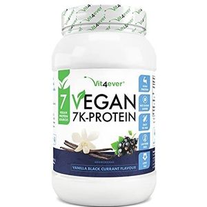 Vegan 7K Protein - 1kg - Vanilla Blackcurrant - Zuiver plantaardig proteÃ¯nepoeder met rijst-, amandel-, soja-, erwten-, hennep-, cranberry- en zonnebloemproteÃ¯nen