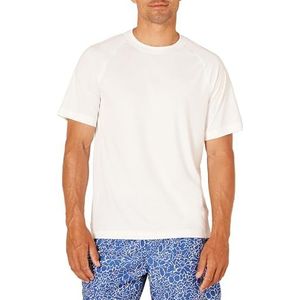 Amazon Essentials Men's Sneldrogend zwemshirt met korte mouwen (UPF 50), Wit, M