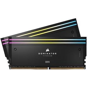 CORSAIR DOMINATOR TITANIUM RGB DDR5 RAM 32GB (2x16GB) DDR5 7000MHz CL34 Intel XMP iCUE Compatibel Computergeheugen - Zwart (CMP32GX5M2X7000C34)