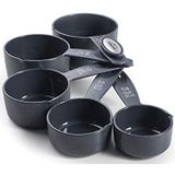 LACOR 67036 maatbekerset, 5 stuks, BPA-vrije kunststof, stapelbaar, ml en beker, zijschenktuit, vaatwasmachinebestendig, donkergrijs