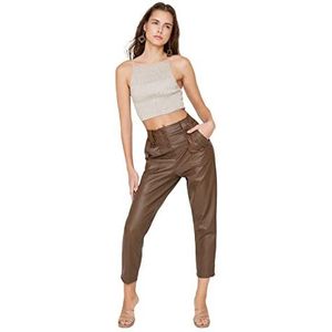 Trendyol Vrouwen vrouw ontwerp normale taille rechte broek, Bruin, 62