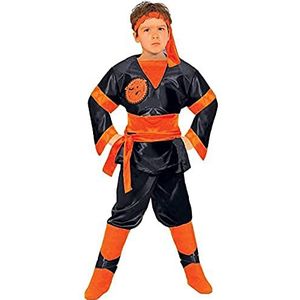 Ciao Dragon Ninja-kostuum voor kinderen, Zwart/Oranje, 5-7 jaar