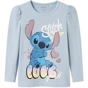 Name it mini Meisjes Nmfjensina Stitch Ls Top Box Wdi, subdued blue, 92