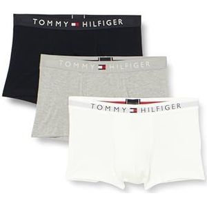Tommy Hilfiger Heren 3P Trunk Wb Grijs Htr/Wit/Desert Sky XL, Grijs Htr/Wit/Woestijnhemel, XL