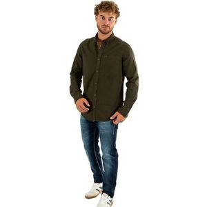 Kaporal, Herenhemd, regular fit, lange mouwen, hemdkraag, komek model, kleur donker kaki, maat XXL, Donkere Khaki, XXL