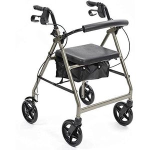 NRS Healthcare A-serie 4-wiel rollator loophulp, zilver