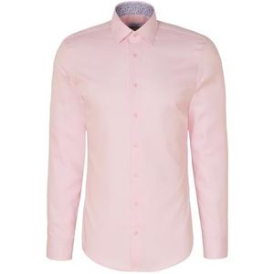 Seidensticker Zakelijk overhemd voor heren, slim fit, strijkvrij, Kent-kraag, lange mouwen, 100% katoen, roze, 37