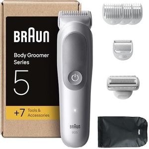 Braun Bodygroomer Series 5 BG5555, +7 accessoires, trimmen & scheren, waterdicht, grijs