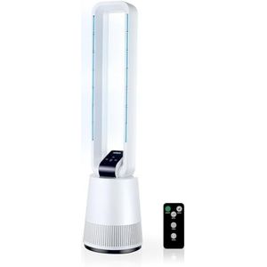 Avilia Stille torenventilator met afstandsbediening en led-display, 3 snelheden, timer en oscillatie, staande ventilator zonder vleugels voor frisse lucht, gelijkmatig en modern elegant design