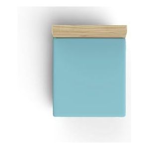 Premium Ranforce Single XL hoeslaken, 100% katoen, 100 x 200 + 40 cm, 155 draden count, turquoise, machinewasbaar op 30 °C, zacht en duurzaam