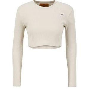 ALPHA INDUSTRIES X-fit Rib LS C Wmn T-shirt voor dames, 300-vintage wit, M
