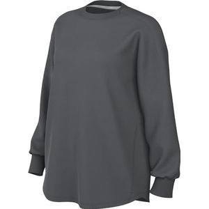 Nike Dames Sweatshirt One Relaxed Dri-Fit Long-Sleeve Top, Iron Grey/Black, FN2817-068, XS