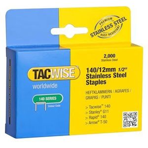Tacwise 1220 roestvrijstalen klemmen 140/12 mm (2.000 stuks)