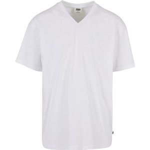 Urban Classics Organic Oversized T-shirt met V-hals voor heren, wit, 4XL