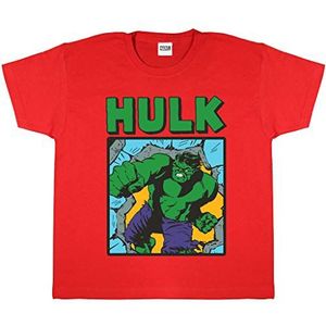 Marvel Comics Hulk Smash T-shirt, Kinderen, 98-170, Rot, Officiële Koopwaar