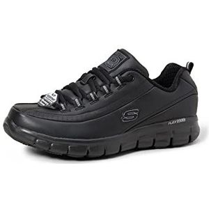 Skechers Sure Track-Trickel werkschoenen voor dames, Zwart leder, 38.5 EU