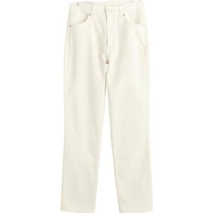 Slim Cropped White Jeans, Eggshell., 34W