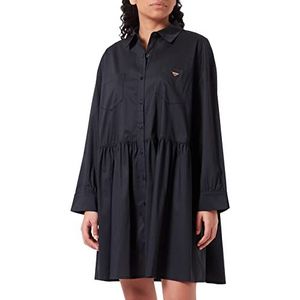 Emporio Armani Dames Swimwear Maxi Ultralight Popeline Shirt, zwart, S