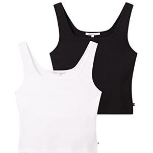 TOM TAILOR Denim Dames T-shirt 1037097, 14482 - Deep Black, L