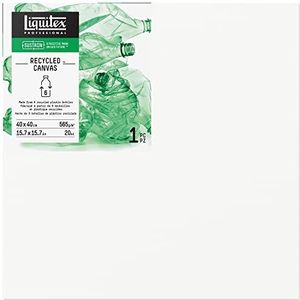 Liquitex 416040040 Recycled Canvas, gemaakt van 100% recycled plastic, hoge kwaliteit canvas met 565 g/m², FSC, 3-voudig gegrond voor olie - & acrylverf - Traditioneel - 40x40cm