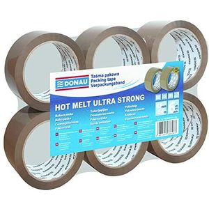 DONAU 7850001PL-99 verpakkingstape Hot Melt 66 m verpakkingstape tape tape verpakkingstape/zeer resistent / 48 mm x 66 m / 50 μm Kleur: bruin / 6 stuks/hoge kwaliteit/zeer lijm