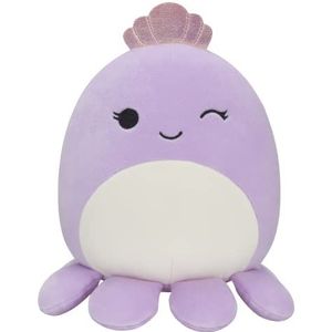 Squishmallows SQCR02398 - paarse octopus met kroon 19 cm - officieel pluche dier Kelly Toys - super zacht pluche