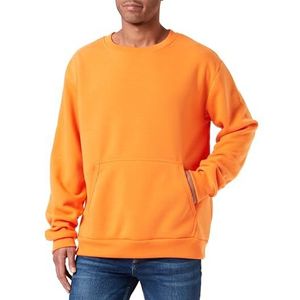 Mo Athlsr Gebreid sweatshirt voor heren met ronde hals polyester oranje maat L, oranje, L