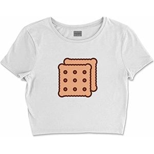 Bona Basics, Digitale print, basic T-shirt voor dames, 100% katoen, wit, casual, bovenstuk voor dames, maat: M, Wit