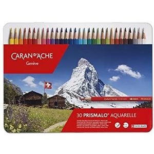 Caran d'ACHE - PRISMALO aquarel kleurpotloden in metalen doos - 30 stuks