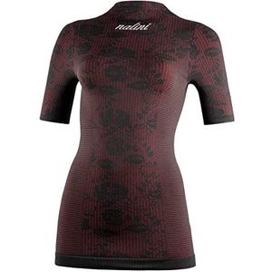 Nalini 02987301100C000.33 Seamless Lady Longshirt Zwart/Rood Maat M, Zwart/Rood, M