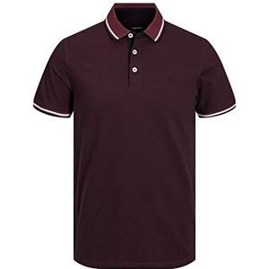 JACK & JONES T-shirt Ühevärviline Polo T-Shirt, Rood (Port Royale Detail: Play 1/Slim Fit), M