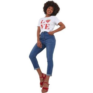 Joe Browns Dames Stawberry geborduurde stretch denim bijgesneden jeans, blauw, 10, Blauw, 36