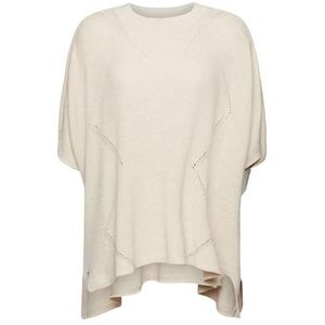 ESPRIT Ajour-gebreide poncho, off-white, M