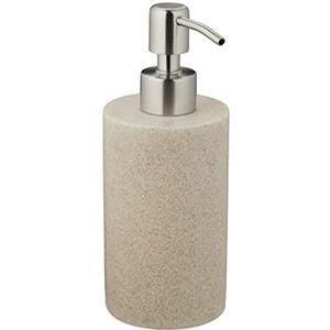 Relaxdays zeeppompje badkamer - navulbaar - zeepdispenser - 180 ml - rond - pompje - wc - Zand