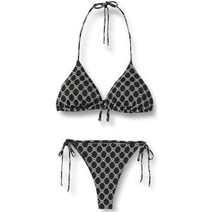 Emporio Armani Braziliaanse bikiniset met jacquard en koord voor dames, Zwart, L