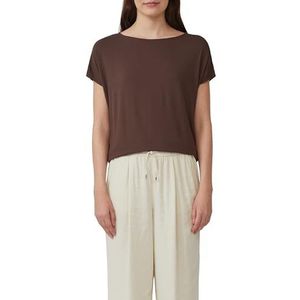 Vloeiend jersey shirt met overgesneden schouders, mokka, 34