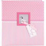 Goldbuch babyalbum met vensteruitsnijding, Sweetheart, 60 witte blanco pagina's met 4 geïllustreerde pagina's en pergamijn scheidingsbladen, kunstdruk, roze, 30 x 31 cm,