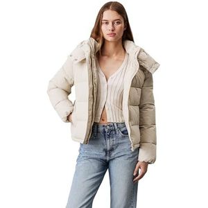 Calvin Klein - Donsjack - Grijs - Kort - Met Capuchon