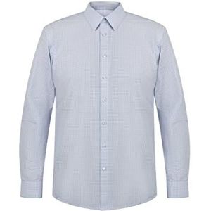 boundry Zakelijk overhemd voor heren, blauw geruit, 42