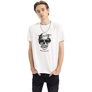DeFacto Heren T-shirt, ecru, L