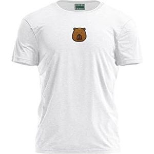 Bona Basics, Digitaal bedrukt, basic T-shirt voor heren,%100 katoen, wit, casual, herentops, maat: S, Wit, S