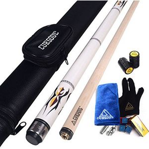 CUESOUL 58"" 2 Stuk Esdoorn Biljart Pool Keu Sticks-29oz U101+CASE