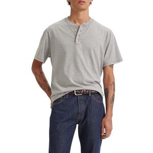 Levi's SS 4 Button Henley herenhemd, middengrijs (heathe), S