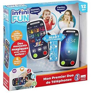 Infini Fun, mijn eerste telefoonduo, educatief speelgoed voor jonge kinderen, babytelefoon, vanaf 12 jaar