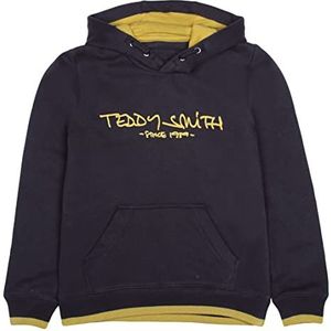 Teddy Smith Siclass Hoody Jr sweatshirt voor jongens, donkerblauw/geel, 6 Jaren
