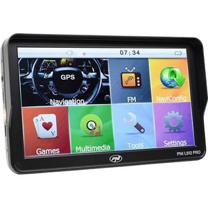 PNI L512 Pro, GPS-navigatiesysteem met zonneklep, 17,8 cm (7 inch), 800 MHz, 512 MB DDR, 16 GB intern geheugen, FM-zender
