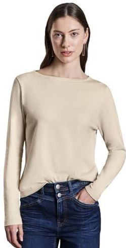 Street One - Basistrui - Beige - Boothals - Lange Mouwen