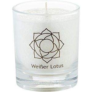 Witte lotus CHAKRA kaars, 30110, ca. 6 cm, set van 4, WIT