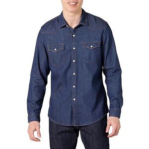 Amazon Essentials Slim fit Denim Shirt met lange mouwen, Medium Blauw,